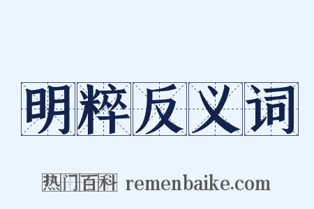 明粹反义词是什么意思的图片